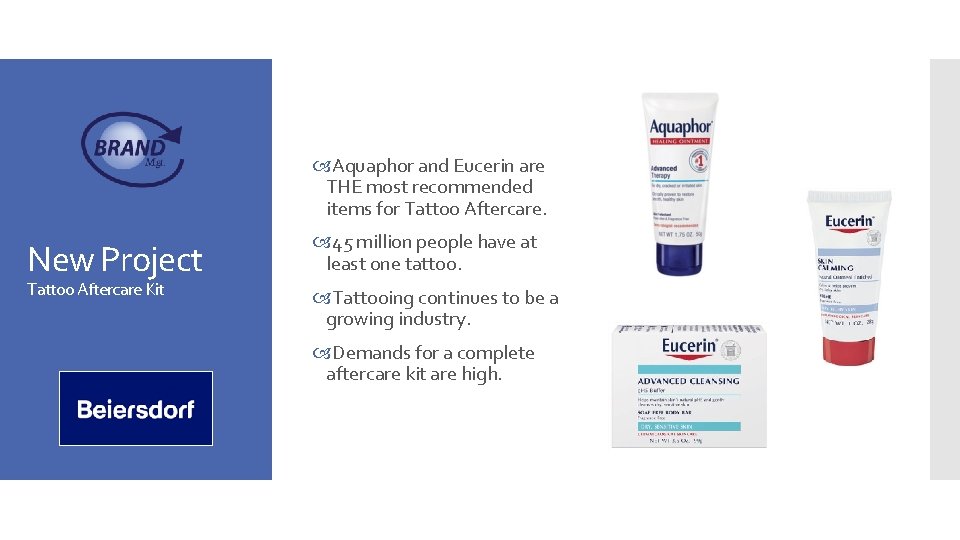 Aquaphor and Eucerin are THE most recommended items for Tattoo Aftercare. New Project