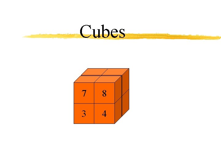 Cubes 7 3 5 1 8 4 6 2 