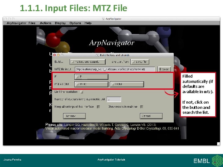 1. 1. 1. Input Files: MTZ File Filled automatically (if defaults are available in