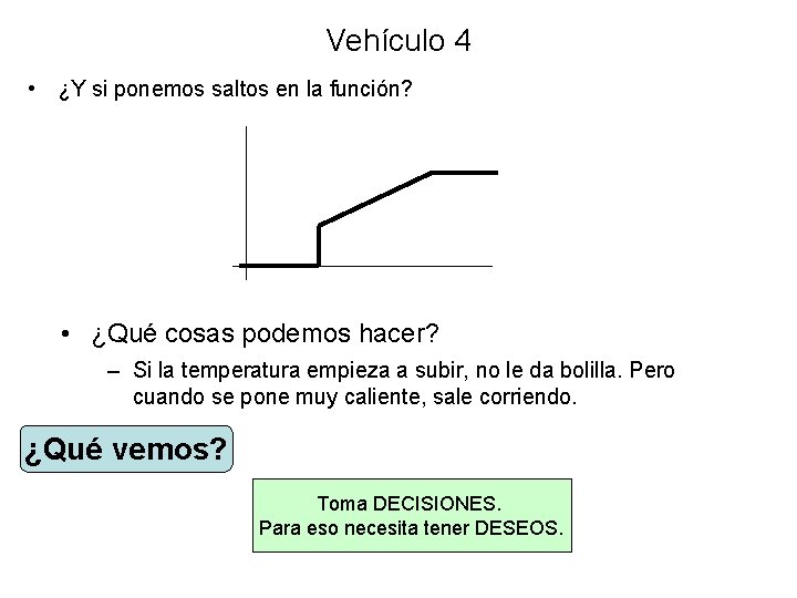 Vehículo 4 • ¿Y si ponemos saltos en la función? • ¿Qué cosas podemos