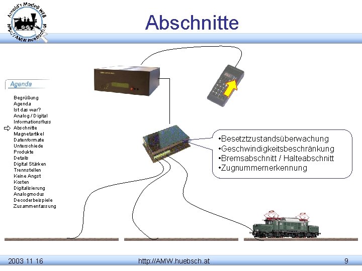 Abschnitte Begrüßung Agenda Ist das war? Analog / Digital Informationsfluss Abschnitte Magnetartikel Datenformate Unterschiede