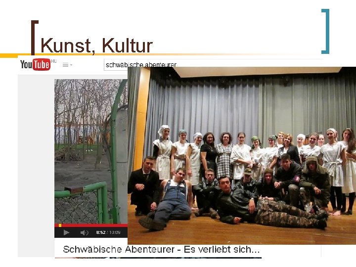 Kunst, Kultur n n n n Theatergruppe, Theatertag Schulchor Auftrittsmöglichkeit mit Instrumenten Kurzfilm: „Abgedreht”