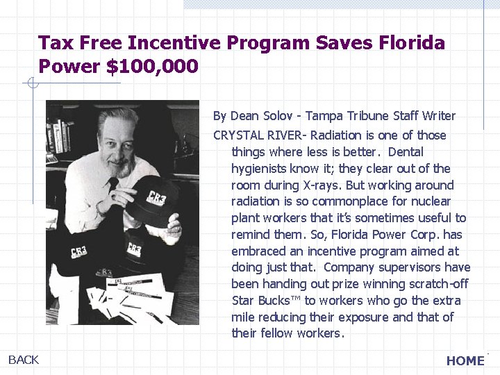 Tax Free Incentive Program Saves Florida Power $100, 000 By Dean Solov - Tampa