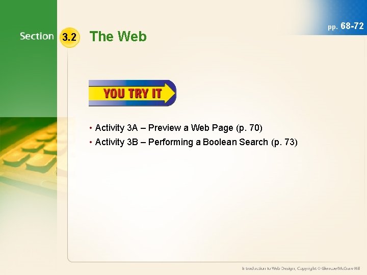 3. 2 The Web • Activity 3 A – Preview a Web Page (p.