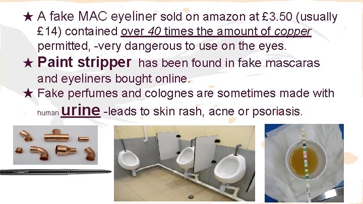 ★ A fake MAC eyeliner sold on amazon at £ 3. 50 (usually £