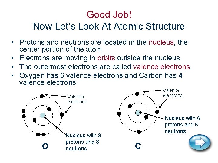 Good Job! Now Let’s Look At Atomic Structure • Protons and neutrons are located