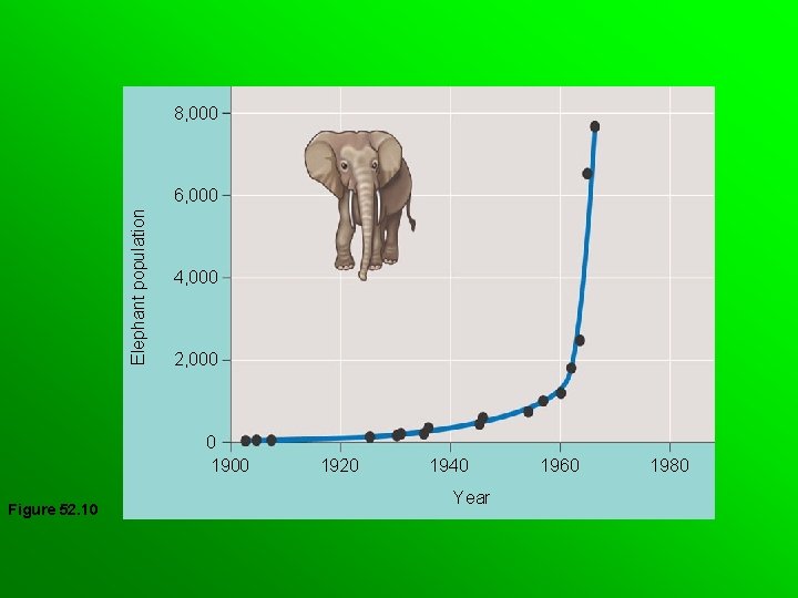 8, 000 Elephant population 6, 000 4, 000 2, 000 0 1900 Figure 52.