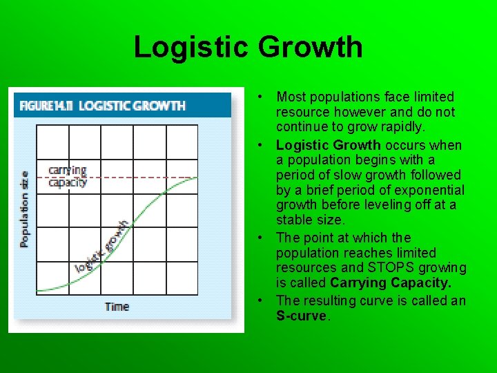 Logistic Growth • Most populations face limited resource however and do not continue to
