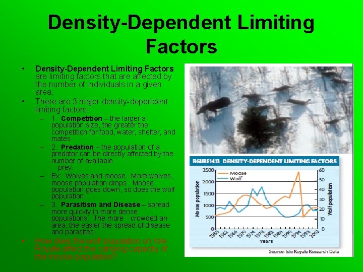 Density-Dependent Limiting Factors • • Density-Dependent Limiting Factors are limiting factors that are affected