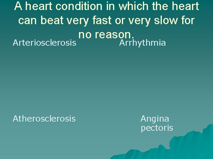 A heart condition in which the heart can beat very fast or very slow