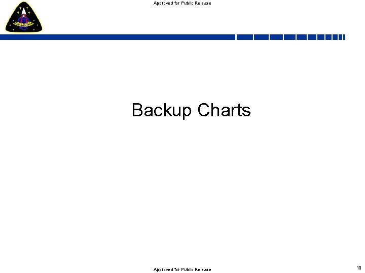 Approved for Public Release Backup Charts Approved for Public Release 10 