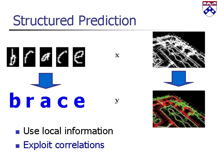 Structured Prediction brace n n Use local information Exploit correlations 