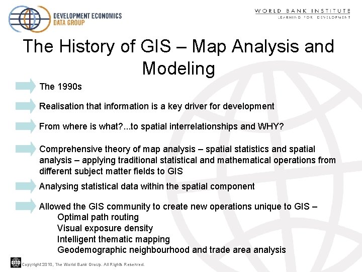 The History of GIS – Map Analysis and Modeling The 1990 s Realisation that