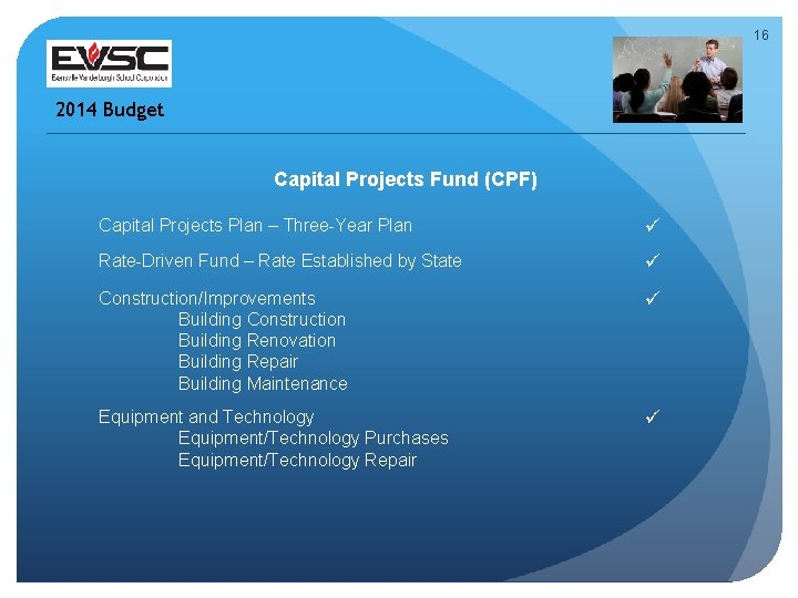 16 2014 Budget Capital Projects Fund (CPF) Capital Projects Plan – Three-Year Plan Rate-Driven