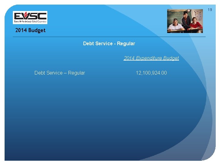 19 2014 Budget Debt Service - Regular 2014 Expenditure Budget Debt Service – Regular