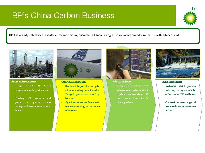 BP’s China Carbon Business BP has already established a material carbon trading business in