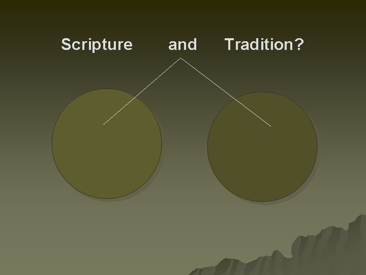 Scripture and Tradition? 