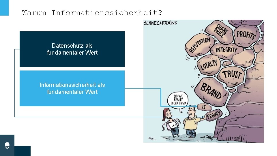 Warum Informationssicherheit? Datenschutz als fundamentaler Wert Informationssicherheit als fundamentaler Wert Warum Informationssicherheit? Datenschutz als fundamentaler Wert Informationssicherheit als fundamentaler Wert