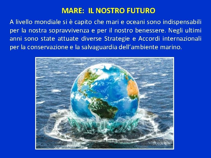 MARE E SVILUPPO SOSTENIBILE Mari e oceani coprono