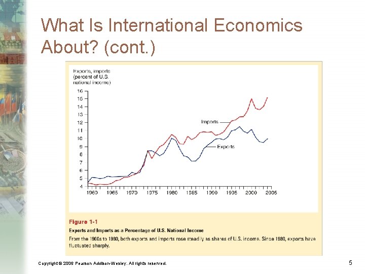 What Is International Economics About? (cont. ) Copyright © 2006 Pearson Addison-Wesley. All rights