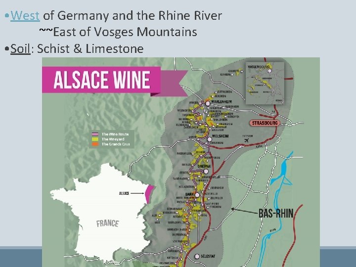  • West of Germany and the Rhine River ~~East of Vosges Mountains •