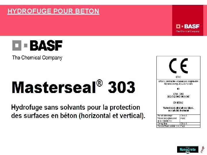 HYDROFUGE POUR BETON 