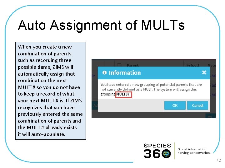 Auto Assignment of MULTs When you create a new combination of parents such as