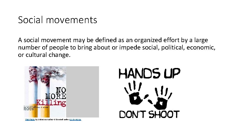 Social movements A social movement may be defined as an organized effort by a