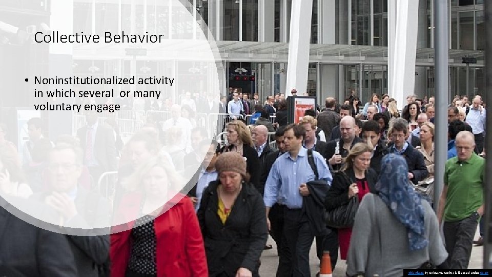 Collective Behavior • Noninstitutionalized activity in which several or many voluntary engage This Photo