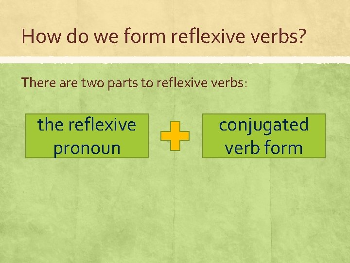 How do we form reflexive verbs? There are two parts to reflexive verbs: the