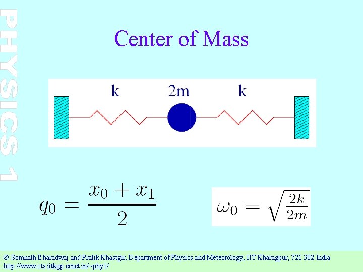Center of Mass Ó Somnath Bharadwaj and Pratik Khastgir, Department of Physics and Meteorology,