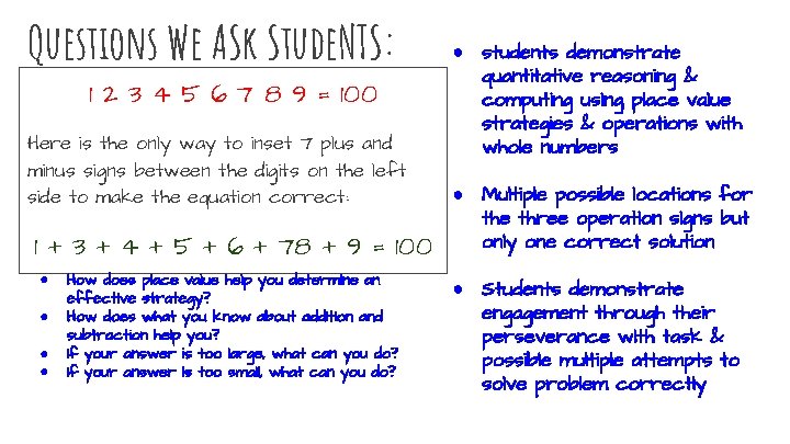 Questions We ASk Stude. NTS: 1 2 3 4 5 6 7 8 9