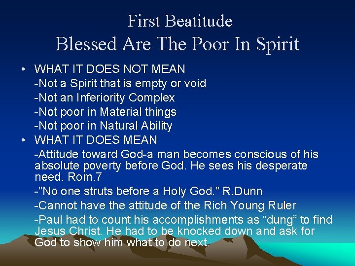 First Beatitude Blessed Are The Poor In Spirit • WHAT IT DOES NOT MEAN