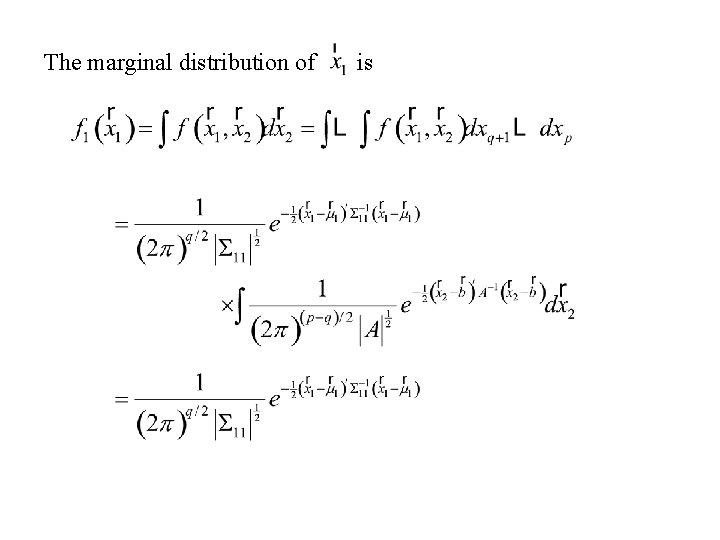 The marginal distribution of is 