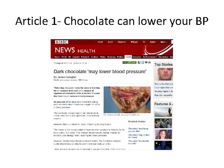 Article 1 - Chocolate can lower your BP 