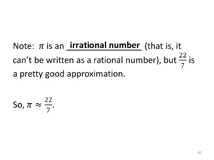 irrational number 32 