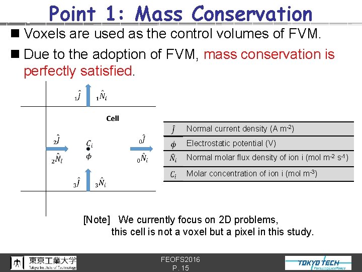 Point 1: Mass Conservation n Voxels are used as the control volumes of FVM.