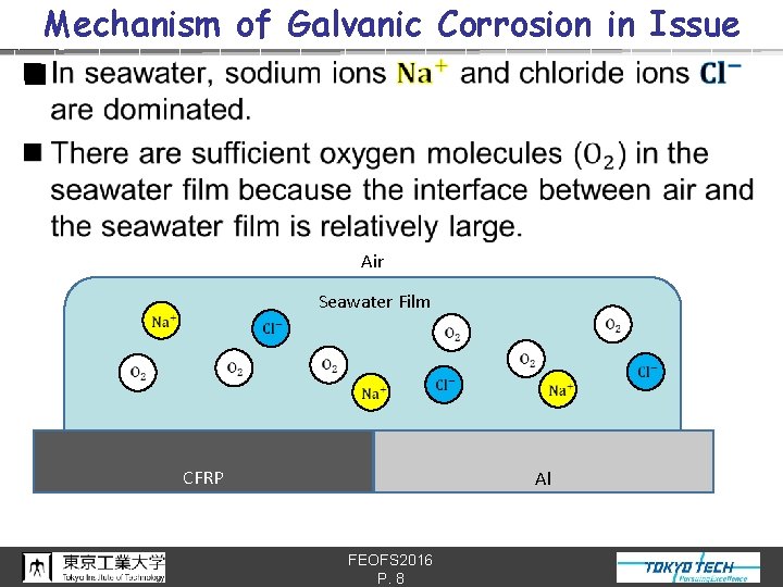 Mechanism of Galvanic Corrosion in Issue n Air Seawater Film CFRP Al FEOFS 2016