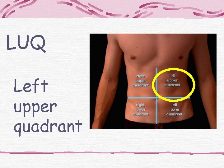 LUQ Left upper quadrant 