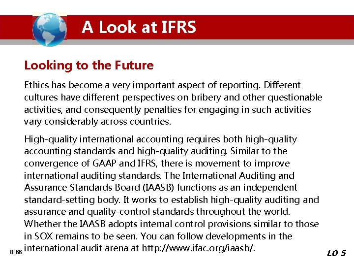 A Look at IFRS Looking to the Future Ethics has become a very important
