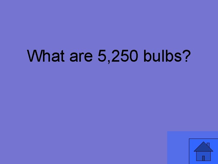 What are 5, 250 bulbs? 