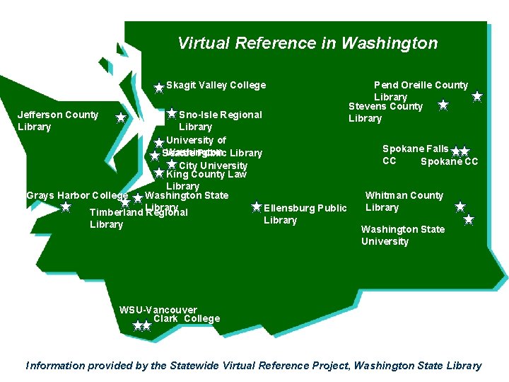 Virtual Reference in Washington Skagit Valley College Jefferson County Library Sno-Isle Regional Library University