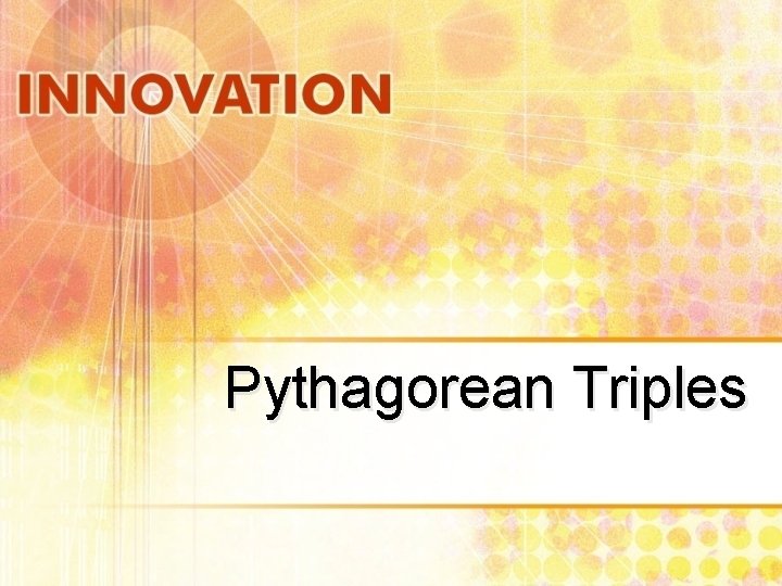 Pythagorean Triples 