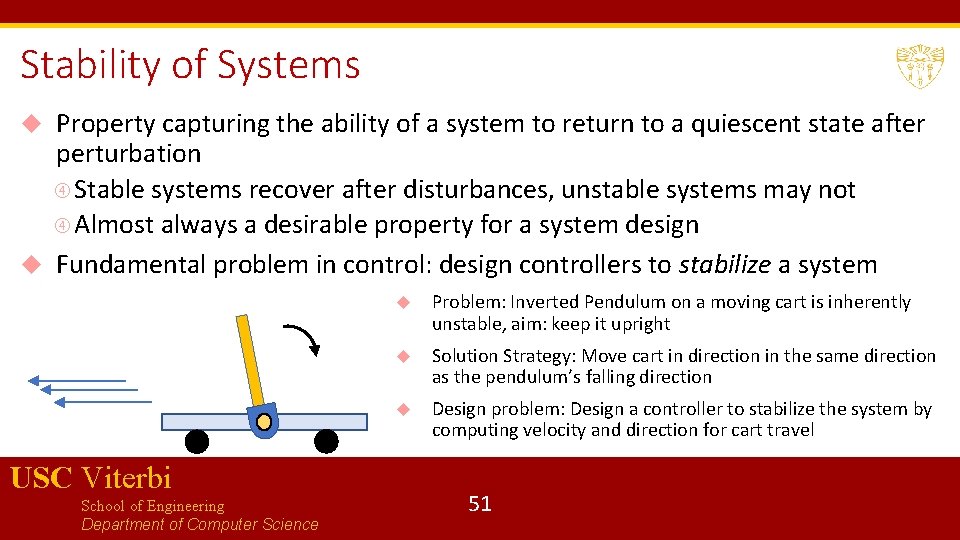 Stability of Systems Property capturing the ability of a system to return to a