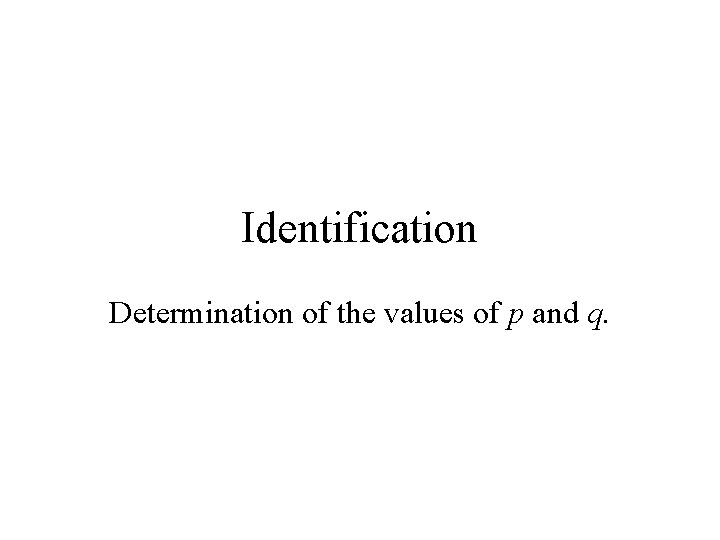 Identification Determination of the values of p and q. Identification Determination of the values of p and q.