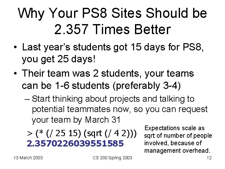 Why Your PS 8 Sites Should be 2. 357 Times Better • Last year’s