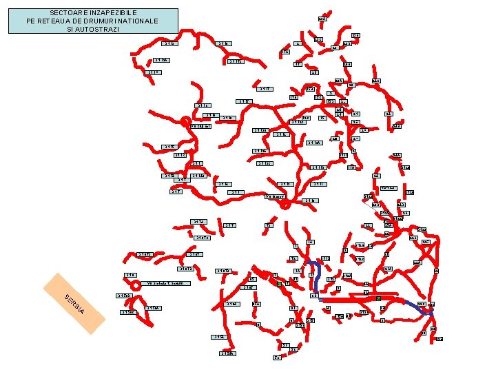 SECTOARE INZAPEZIBILE PE RETEAUA DE DRUMURI NATIONALE SI AUTOSTRAZI 29 A 29 E 29