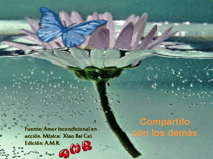 Fuente: Amor incondicional en acción. Música: Xiao Bai Cai. Edición: A. M. R. Compartilo