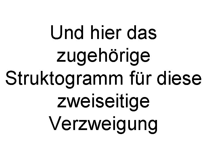 Und hier das zugehörige Struktogramm für diese zweiseitige Verzweigung 