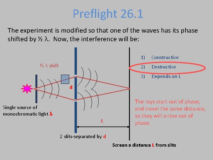 Preflight 26. 1 The experiment is modified so that one of the waves has